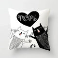 Axyaa Cat Sofa Pillow Cover - Cartoon Style Home Decor Pillowcase