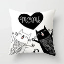 Axyaa Cat Sofa Pillow Cover - Cartoon Style Home Decor Pillowcase