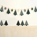 Axyaa Forest Garland Birthday Banner: White & Green Party Decor with Christmas Trees