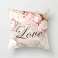 Axyaa Pink Flower Pattern Decorative Cushion Cover for Sofa Pillows - Polyester Material