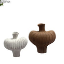 Axyaa Sandstone Ceramic Vase with Artificial Flowers for Desk and Home Decoration