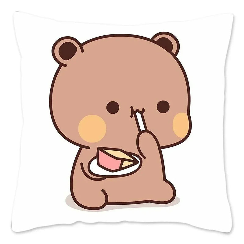 Cute Panda Bears Printed Pillow Case for Sofa Decoration by Axyaa