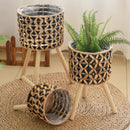 Axyaa Woven Gourd Grass Flower Pot for Balcony Planting