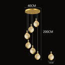 Axyaa Crystal Chandelier Stair Pendant Lamp Living Room Interior Lighting