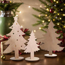 Axyaa Wooden Christmas Tree Ornaments Set, Bohemian Winter Decor, Rustic Home Decoration