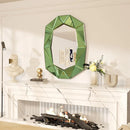 Axyaa Modern Irregular Accent Mirror 100x72cm Green/Gold/Silver for Living Room Entry