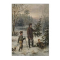 Winter Trees Canvas Print Nordic Wall Art Vintage Landscape Poster by Axyaa.