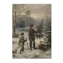 Winter Trees Canvas Print Nordic Wall Art Vintage Landscape Poster by Axyaa.