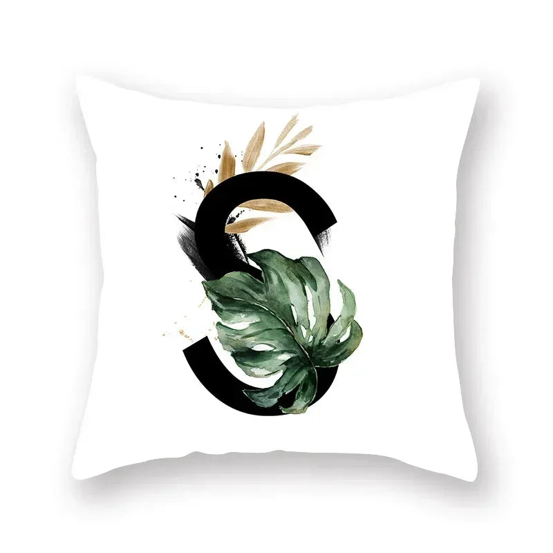 Floral Alphabet Pillow Case by Axyaa: Home & Car Decorative Cushion Cover
