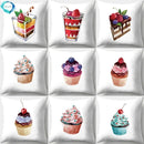 Axyaa Cupcake Pattern Decorative Cushion Cover Sofa Throw Pillowcase