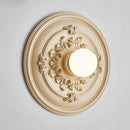 Axyaa High-End Retro Round Bedside Wall Lamp with Milk White Glass Lampshade