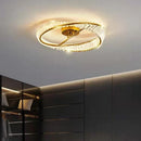 Axyaa Crystal Ceiling Lamp - Postmodern Round Bedroom LED Lighting