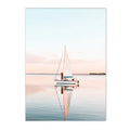 Coconut Tree Beach Surf Wall Art Canvas Print by Axyaa