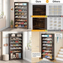 Axyaa 9-Tier Wood Shoe Storage Cabinet for 40-45 Pairs, 70.8'' Tall with Open Shelves