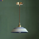 Axyaa Ceramic LED Pendant Light in White with Gold & Copper Accents