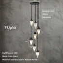 Axyaa Marble LED Chandelier: High-End Luxury Lighting for Home Decor & Living Spaces