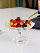 Axyaa 9-inch Glass High Leg Fruit Plate Delicate Candy Dim Sum Plate