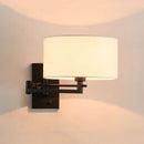 Axyaa Rocker Arm Folding Wall Lamp, Fabric Switch Light for Bedroom, Office, Study