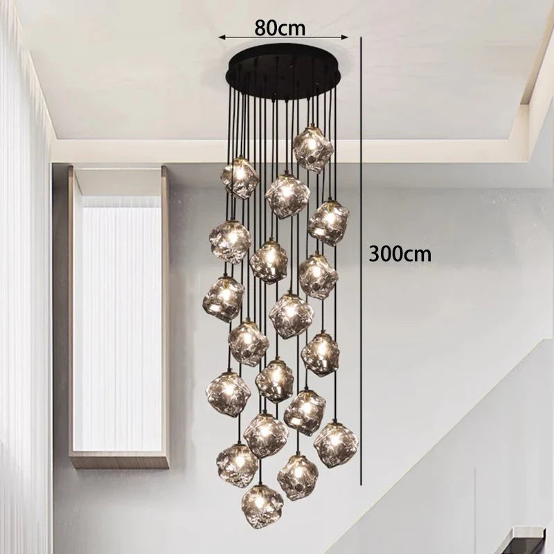 Axyaa Staircase Chandeliers LED Pendant Lamps Modern Home Indoor Lighting