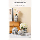 Axyaa Blue White Porcelain Vase Retro Chinese Wine Medieval Ceramics Home Decor