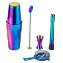 Stainless Steel Rainbow Boston Shaker Set by Axyaa - Bar Tools Kit Party Bartender
