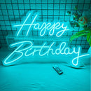 Axyaa Happy Birthday LED Neon Sign on Transparent Acrylic Base