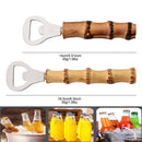 Axyaa Stainless Steel Bamboo Handled Beer Opener Bartender Tool for Bar & Kitchen