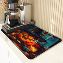Axyaa Halloween Jack-o-Lantern Wizard Hat Absorbent Drying Mat