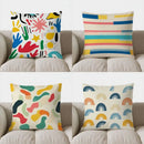 Colorful Abstract Shapes Pillow Cover by Axyaa - Sofa, Bedroom, Car Décor
