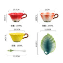 Axyaa Ceramic Coffee Cup Saucer Set, Flower Design, Exquisite Home Afternoon Tea Latte Mug