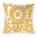 Axyaa Geometric Yellow Print Polyester Cushion Cover - 45x45cm
