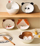 Axyaa Cute Cartoon Ceramic Dessert Yogurt Bowl for Kids or Adults