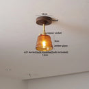Axyaa Modern Wood Glass LED Ceiling Lights for Living Room Balcony Lighting