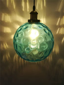 Axya Blue Glass Ball LED Chandelier for Modern Lighting in Restaurant, Kitchen, Bedroom