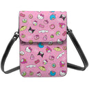 Axyaa Hello Kitty Cell Phone Purse Leather Wallet Kuromi Crossbody Bag Fashion Card Holder
