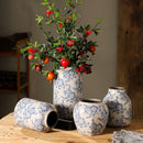 Axyaa Blue White Porcelain Vases Chinese Ceramic Home Decor Retro Floral Arrangements