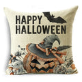 Axyaa Halloween Bat Pumpkin Illustration Pillowcase Sofa Lumbar Pillow Cover