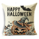 Axyaa Halloween Bat Pumpkin Illustration Pillowcase Sofa Lumbar Pillow Cover