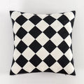 Axyaa Black White Embroidered Cotton Cushion Cover 45x45cm Square for Sofa Bed
