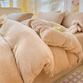 Axyaa Milk Velvet Winter Queen Duvet Cover Set, Soft & Cozy Coral Fleece Quilt