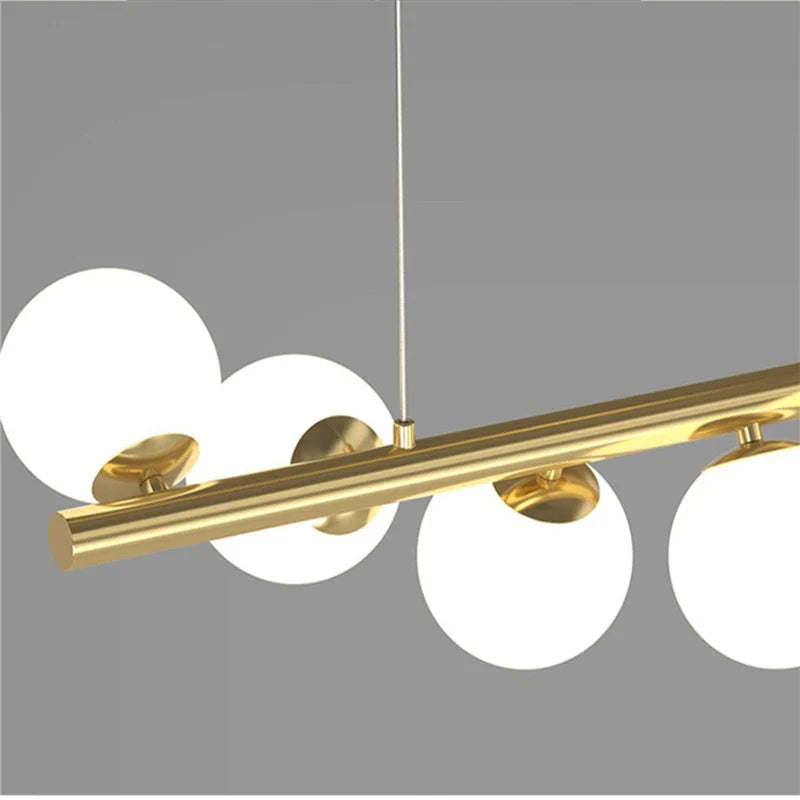 Axya Glass Ball Gold Chandelier for Dining Room Kitchen Décor