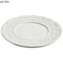 Axyaa Rock Texture Dinner Plate Set: Irregular Shape, Solid Color Ceramic Tableware