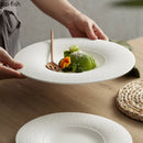 Axyaa Ceramic Dinner Plate Set for Home Kitchen, Solid Color Round Cooking Dishes