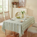 Axyaa Cotton Linen Jacquard Tablecloth - Rectangular Hollow Model - Comfortable & Stylish