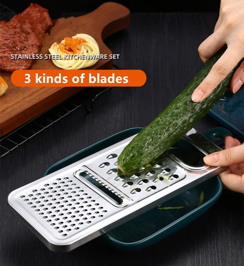 Axyaa Stainless Steel Vegetable Grater Slicer Shredder Kitchen Gadget