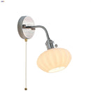 Axyaa White Glass LED Wall Light - Nordic Modern Adjustable Arm Bedside Lamp