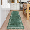 Axyaa Plant Flower Print Runner Green Kitchen Carpet Fashion Minimalist Non-slip Corridor Mat
