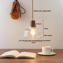 Axyaa Modern LED Pendant Lamps - Walnut Glass Hanging Light Fixtures for Home Decor