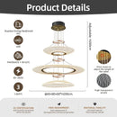 Axyaa Luxury LED Chandelier: Adjustable Aluminum Pendant Light with Remote Dimmable