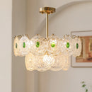 Emerald Green Glass Chandelier for Bedroom and Living Room by Axyaa